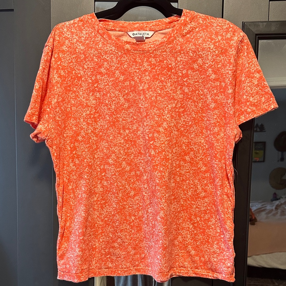 Athleta Vibrant Orange Short Sleeve Tee